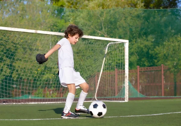 Torneo Fútbol Verano Para Niños Pequeños Club Fútbol Emociones Alegría —  Fotos de Stock