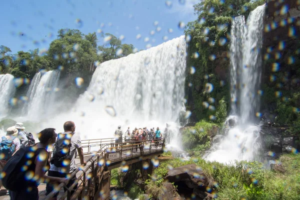 Puerto Iguazu Argentyna Listopada 2019 Ludzie Spacerujący Ścieżką Catwalk Aby — Zdjęcie stockowe