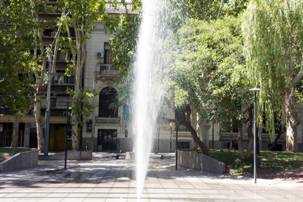 Spectacle Fontaine Eau Place San Martin Dans Province Mendoza Argentine — Photo