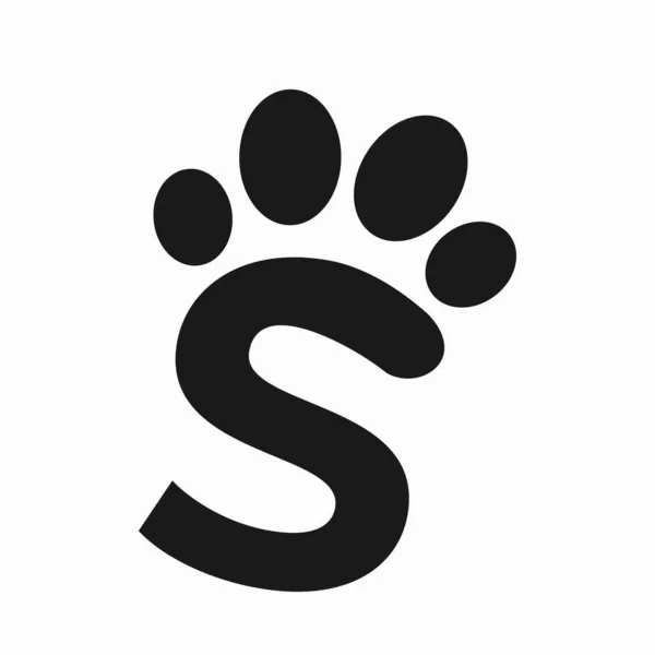 Fuß Tier Logo Das Buchstabe Gebildet — Stockvektor