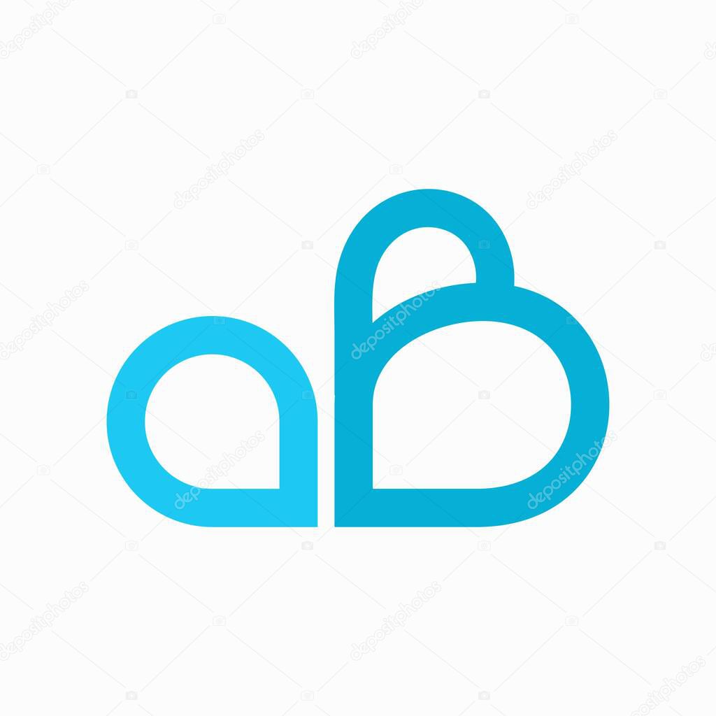 Cloud logo that forms the letters a and letter b