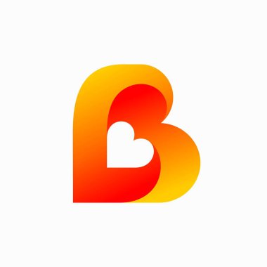 B harfini oluşturan kalp logosu.