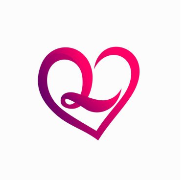 L harfini oluşturan aşk logosu.