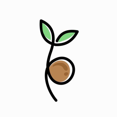 tohum bitkileri logosu modern renk ve tek çizgi