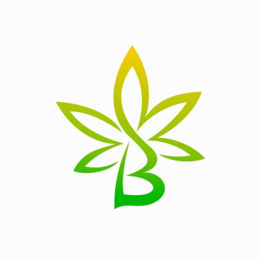 B harfini oluşturan kenevir yaprağı logosu