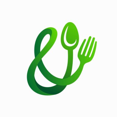 Afişler ve semboller oluşturan yiyecek logosu