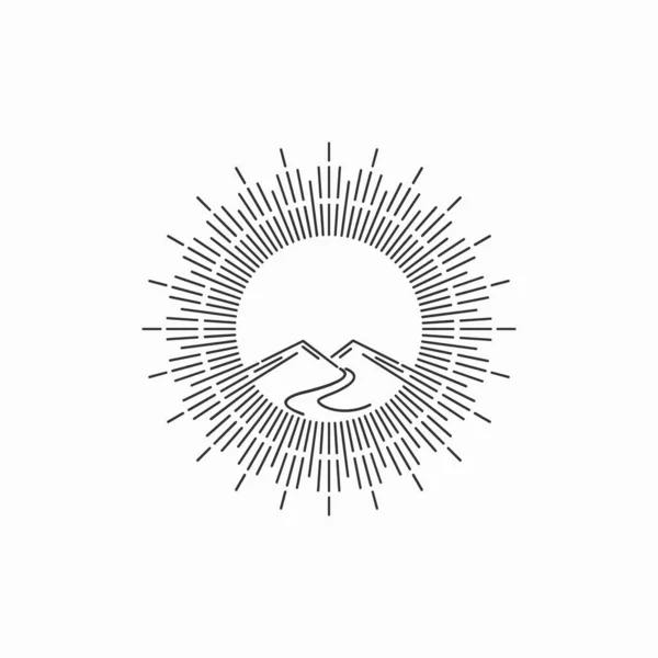 Modelo Design Logotipo Montanha Hipster — Vetor de Stock