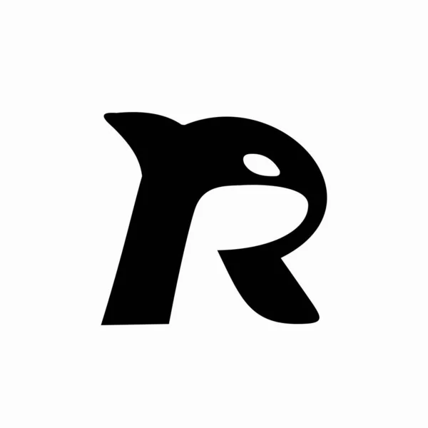 Logotipo Orca Que Formou Letra — Vetor de Stock