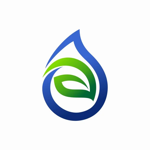 Λογότυπο Φύλλων Που Σχημάτισε Σταγονίδια Νερού — Διανυσματικό Αρχείο