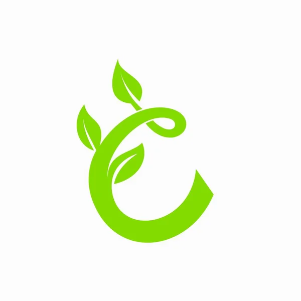 Lettera Logo Formato Foglie — Vettoriale Stock