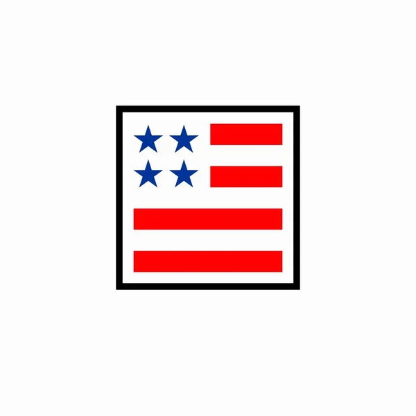 Minimalist American Flag Icon Logo — Stock Vector