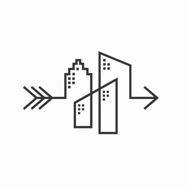 Dizaynlı Bina Logosu — Stok Vektör