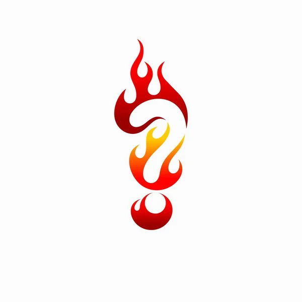 Fragezeichen Logo Mit Brandschutzkonzept — Stockvektor