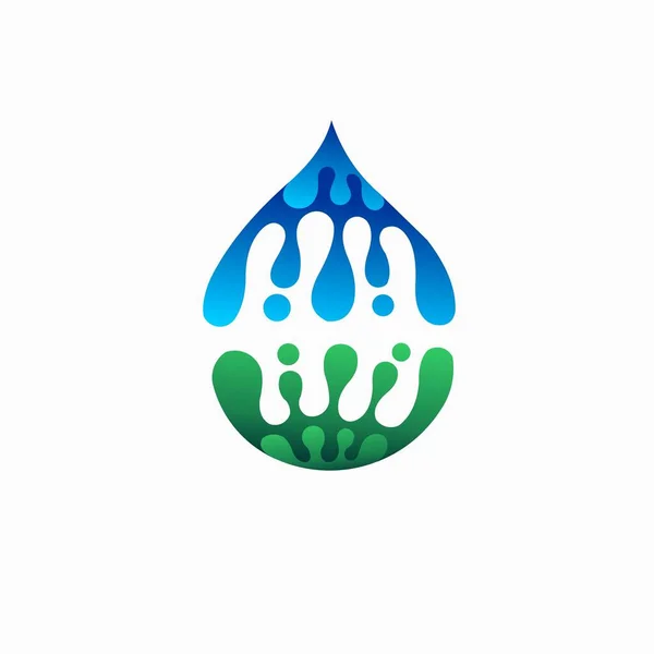 Logotipo Gota Agua Con Concepto Fusión — Archivo Imágenes Vectoriales