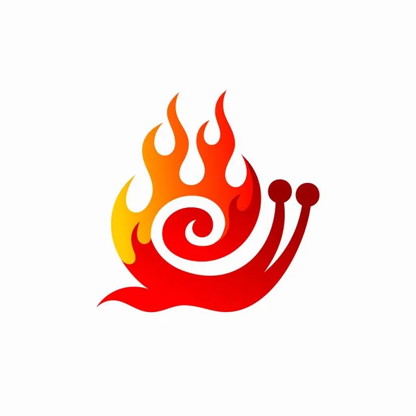 Logo Ślimaka Wraz Koncepcją Ognia — Wektor stockowy