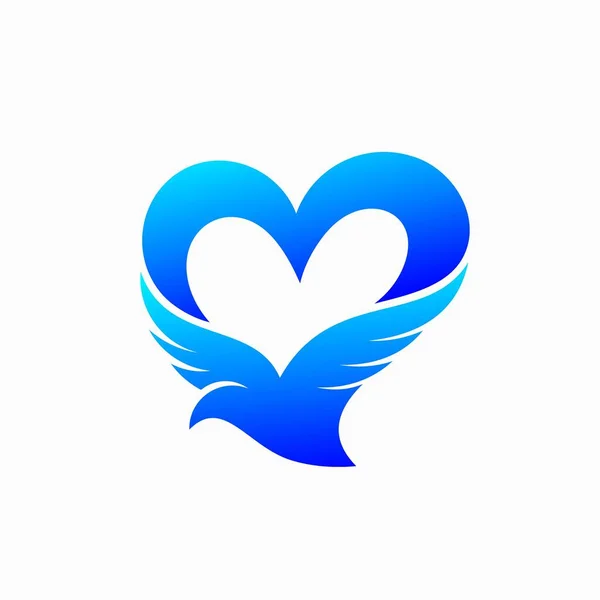 Vogel Logo Das Liebeskonzept Bildete — Stockvektor