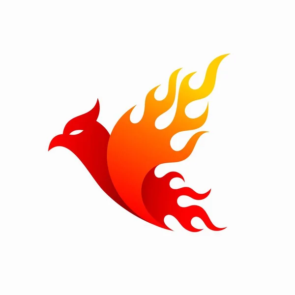 Alevli Ateş Oluşturan Kuş Logosu — Stok Vektör