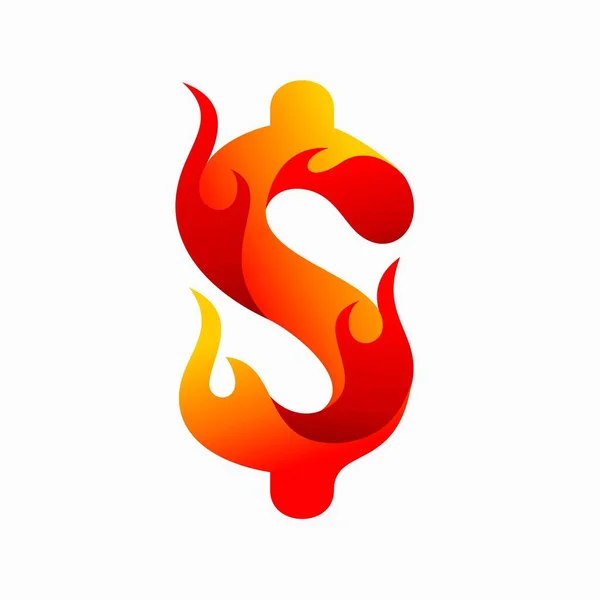 Concepto Diseños Logotipo Dinero Caliente — Vector de stock