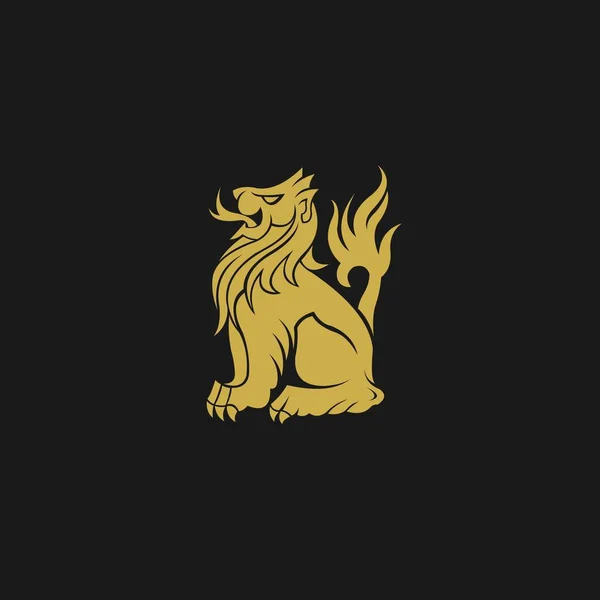 Логотип Лева Геральдичною Концепцією — стоковий вектор