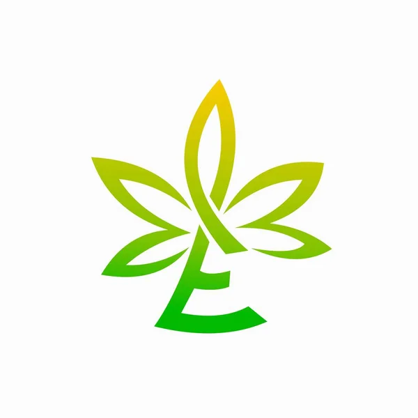 Λογότυπο Φύλλων Κάνναβης Που Σχημάτισε Γράμμα — Διανυσματικό Αρχείο