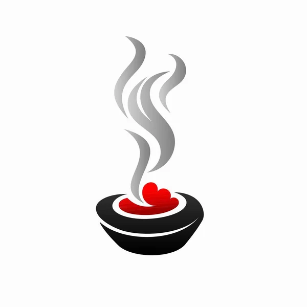Logo Kadzidła Podmuchem Dymu — Wektor stockowy