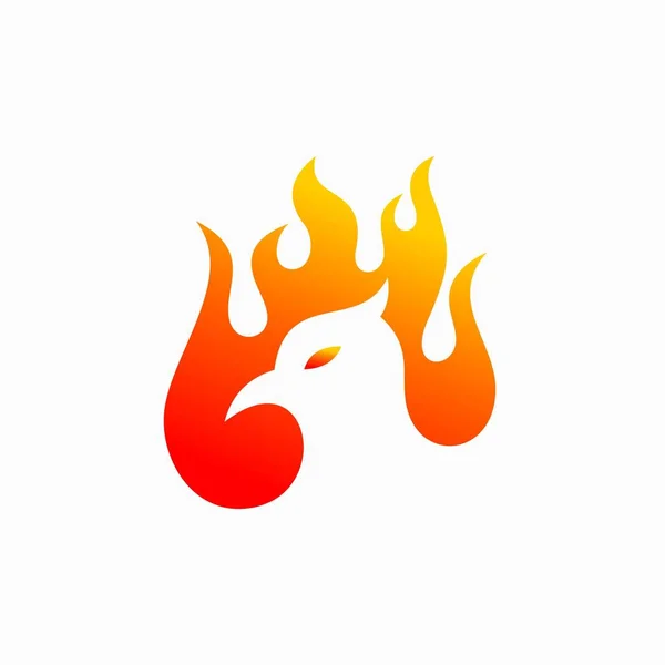 Phoenix Logo Accompanied Flames — Stock Vector