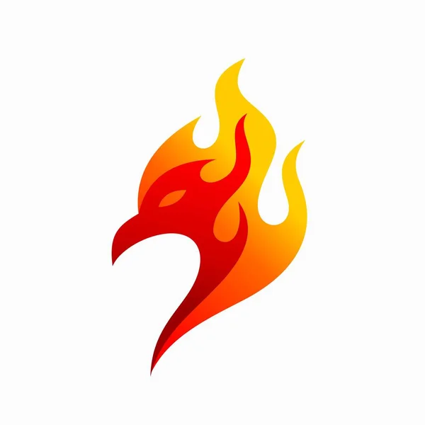 Phönix Logo Von Flammen Begleitet — Stockvektor