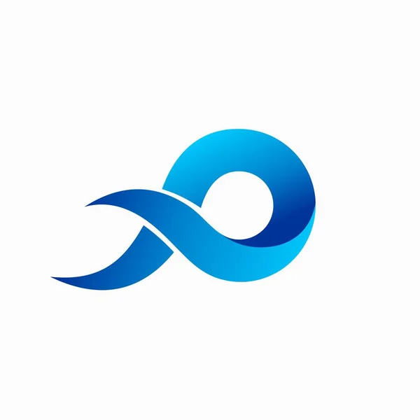 Logo Ocean Che Formato Lettera — Vettoriale Stock