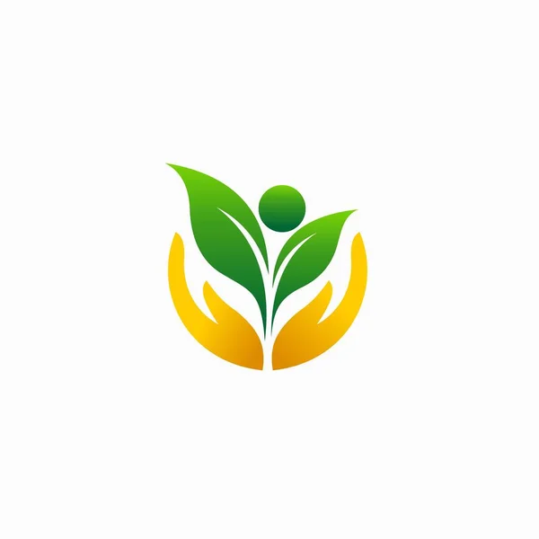 Diet Logotyp Med Ett Löv Koncept — Stock vektor