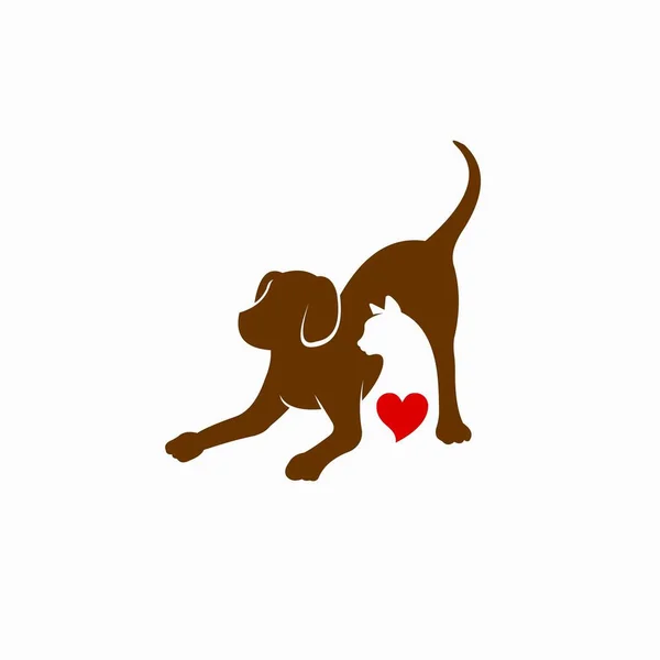 Логотип Кота Собаки Коханця — стоковий вектор