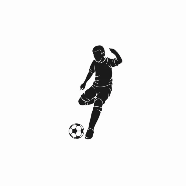 Soccer Player Vector Who Dribbling — Stock Vector