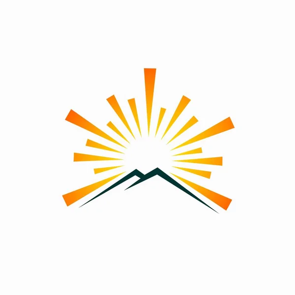 Simple Mountain Sun Logo Concept — Stock Vector