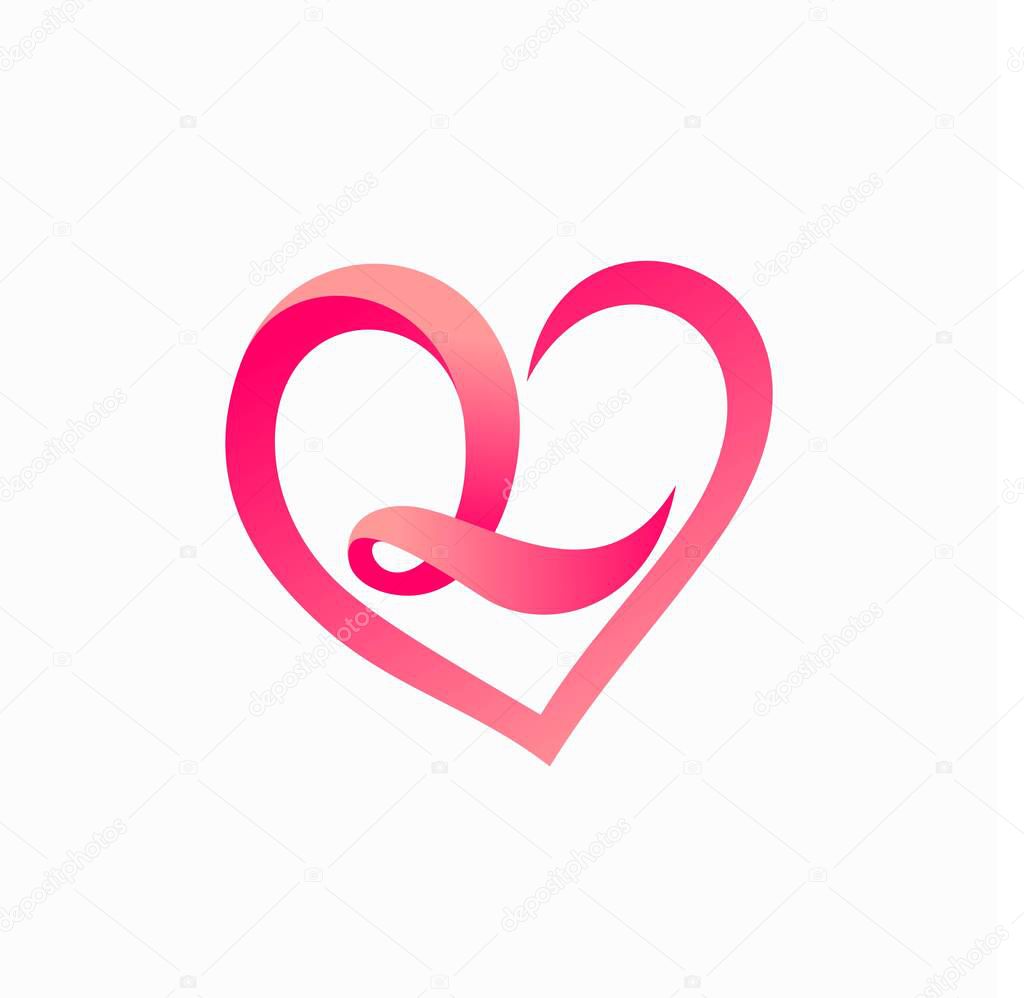 Love logo that formed letter L