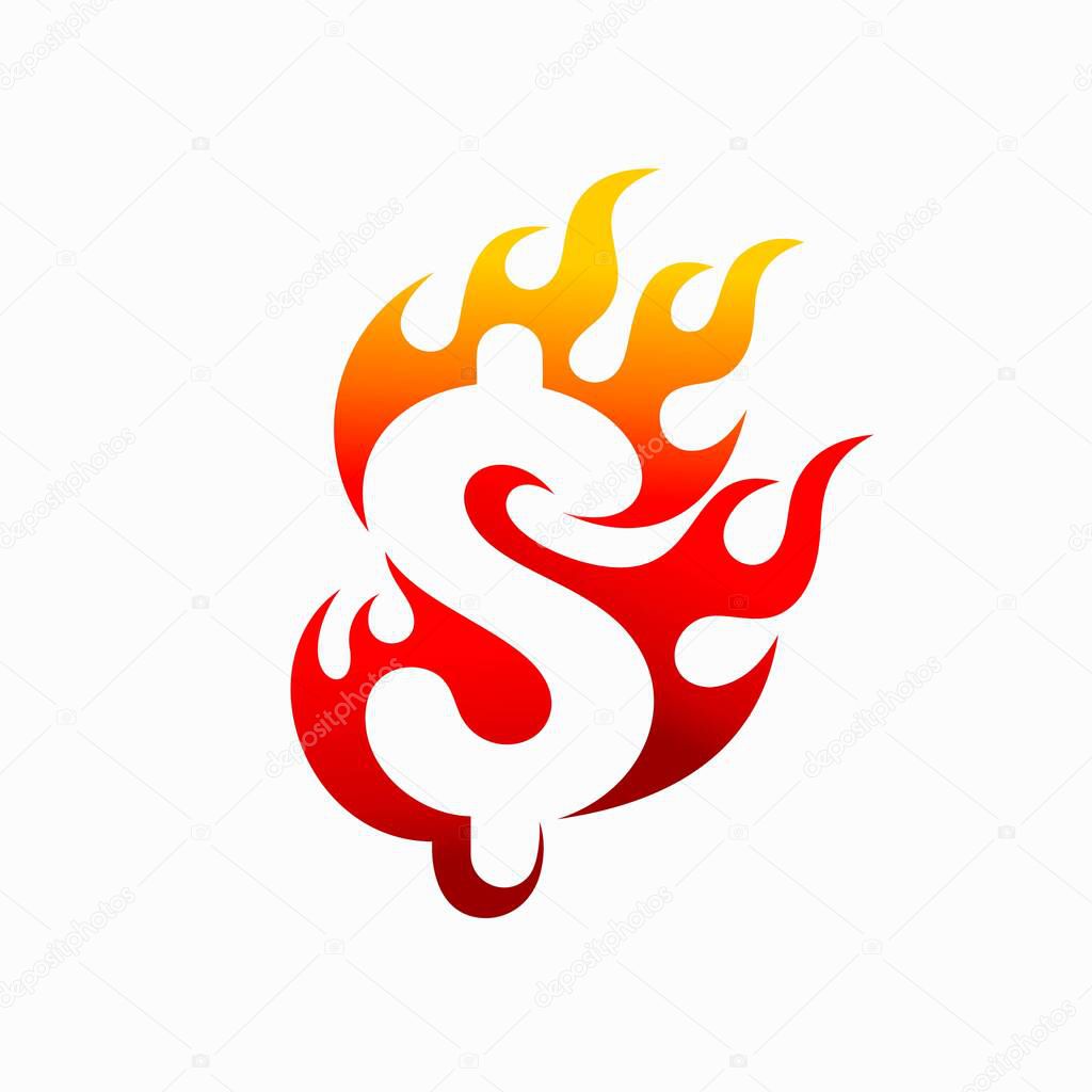 Hot money logo designs concept
