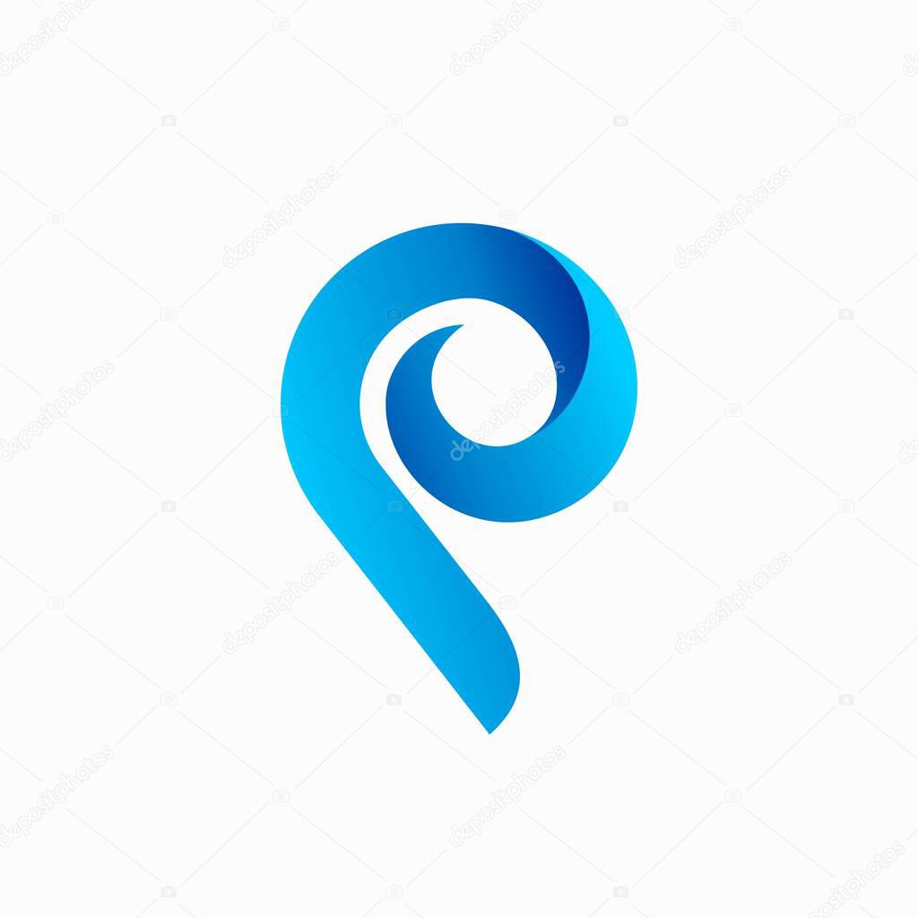 Ocean logo that formed letter P