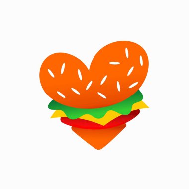 Kalp konseptini oluşturan hamburger logosu
