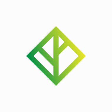 Geometrik konseptli yaprak logosu