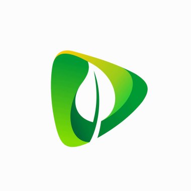 Çalma düğmesi oluşturan yaprak logosu