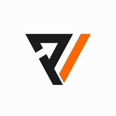 P ve V harfi logo tasarımı