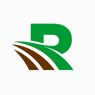 Yeşil Çimen, Harf R Logo Şablonu