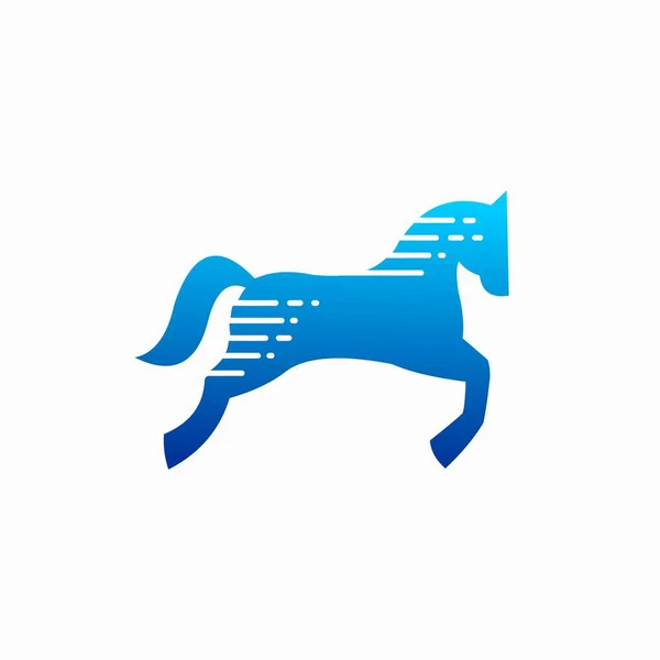 Pferd Logo Läuft Schnell — Stockvektor