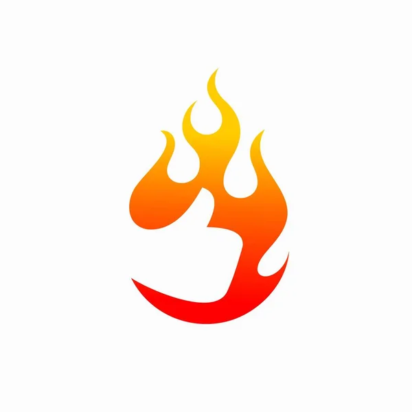 Logotipo Mano Que Formó Concepto Fuego — Vector de stock
