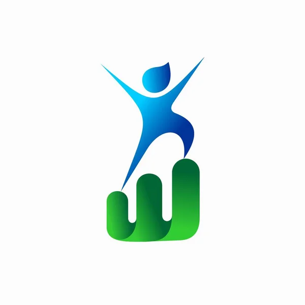 Personen Logo Met Grafieken Logo — Stockvector