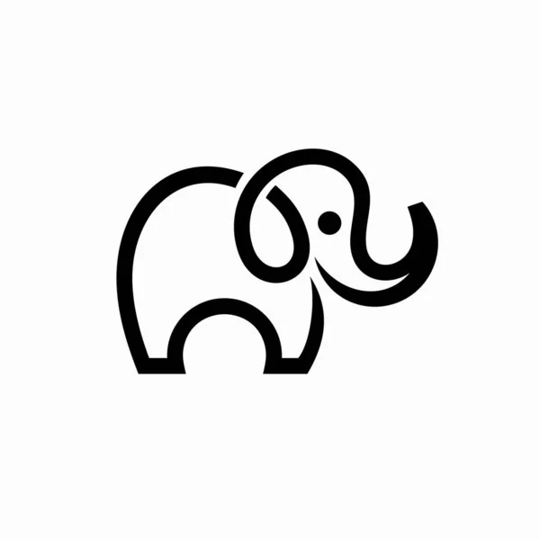 Logo Elefante Con Concepto Línea — Archivo Imágenes Vectoriales