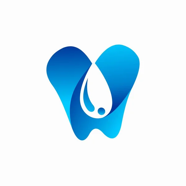 Zubní Logo Které Tvořilo Kapky Vody — Stockový vektor