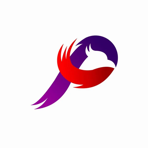 Føniks Logo Som Dannet Bokstaven – stockvektor