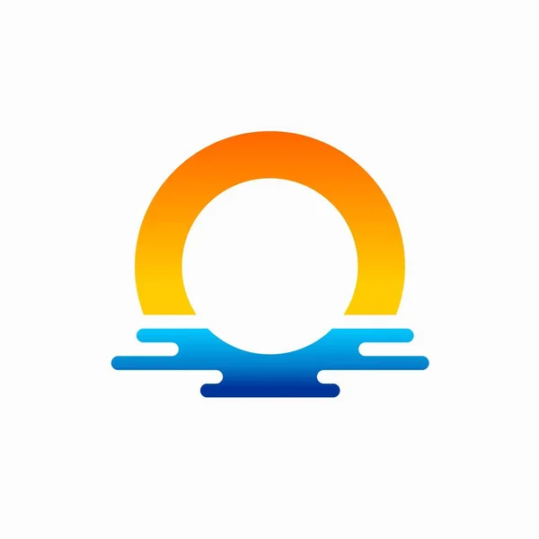 Logo Plaży Prostą Koncepcją — Wektor stockowy