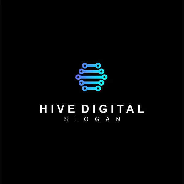 Diseño Del Logo Digital Hive — Archivo Imágenes Vectoriales