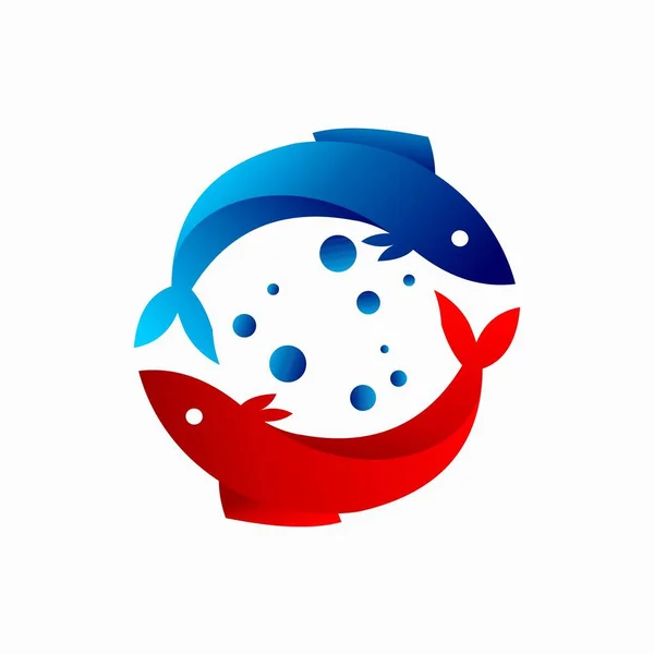 Логотип Рыбы Образовавший Водоворот — стоковый вектор