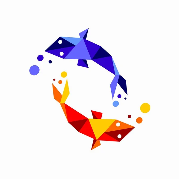 Fisch Logo Mit Geometrischem Konzept — Stockvektor